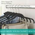 thumbnail image 4 of Simplify Velvet, Plastic and Metal Clothing Hangers with Clips, 6 Pack, Black, 4 of 7