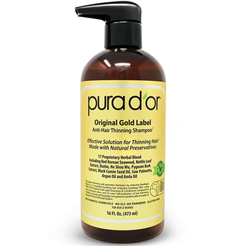 PURA D'OR Original Gold Label Anti-Thinning Shampoo (16oz / 473ml
