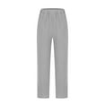 thumbnail image 3 of Annhoo Womens Plus Size Cotton Linen Pants Casual Elastic Waist Tapered Pants Ladies Ankle Cropped Trouser with Pockets, 3 of 7