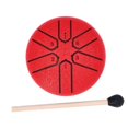 thumbnail image 1 of Miniature Steel Tongue Drum 3 Inch 6 Notes Percussion Instrument Meditation Stress Relief Handpan Drum for Kids Red, 1 of 4