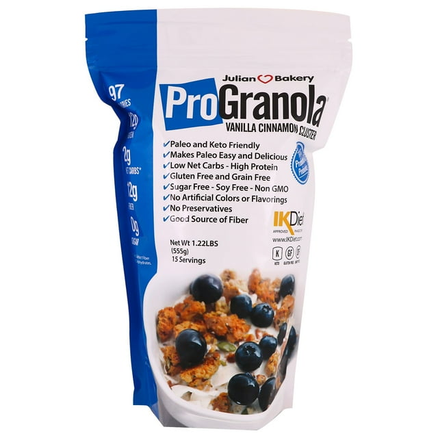 Julian Bakery,Pro Granola , Grappe Vanille et Cannelle, 1,22 Lb (555 g)