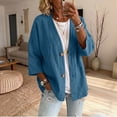thumbnail image 2 of 3/4 Sleeve Cardigan for Women Casual Lightweight Open Front Cotton Linen Cardigans Womens V Neck Button Front Cardigan Jackets, 2 of 8