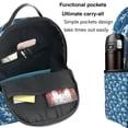 thumbnail image 5 of Lsque Sea Water Wave Pattern Backpack – School Travel Canvas Daypack with Ergonomic Padded Straps, Multiple Compartments & Leather Handle, 5 of 5