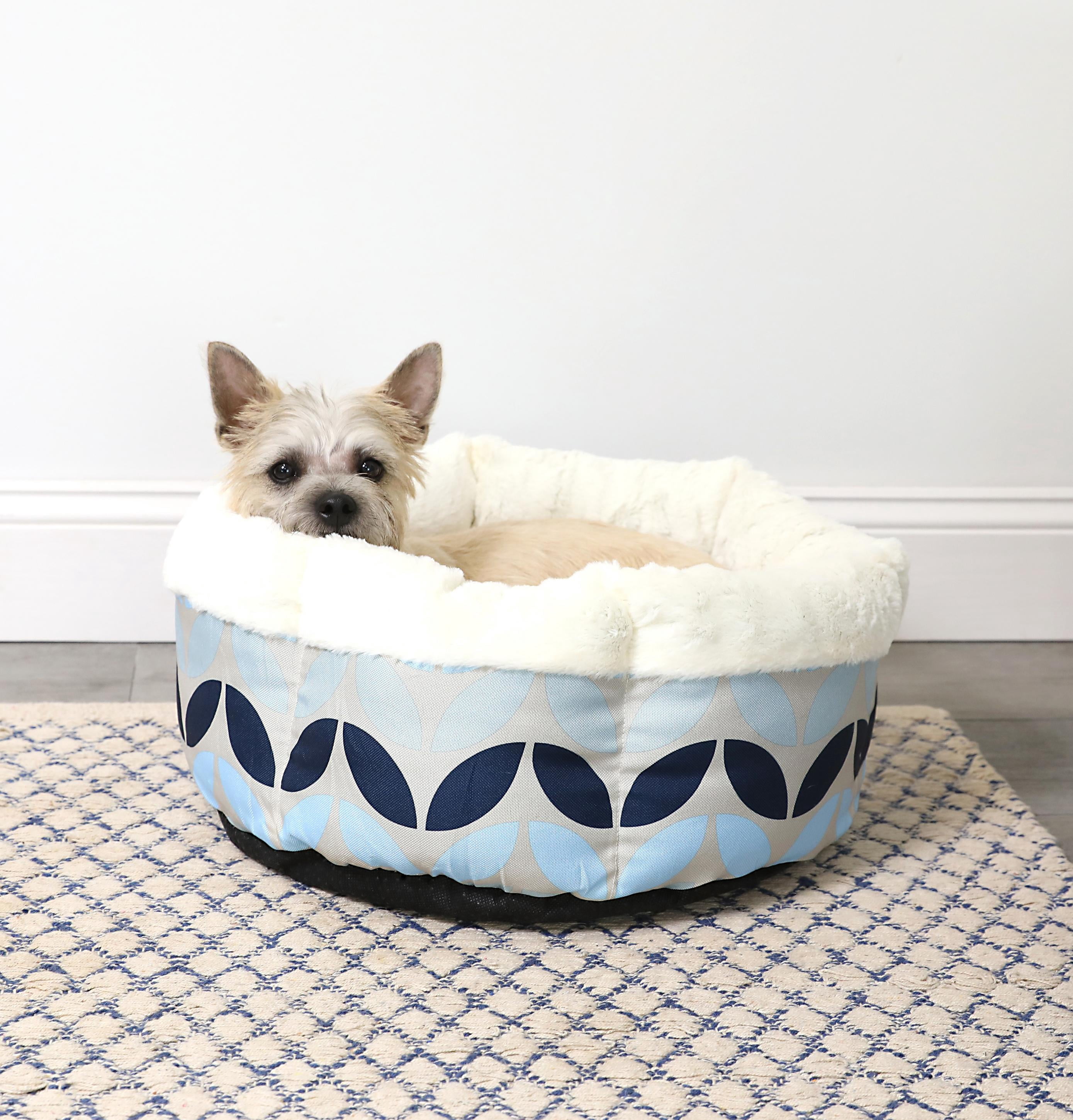 Petmate Round High Wall Cuddler Dog Bed, Cat Bed, 18 x 18 Inches, Assorted Colors