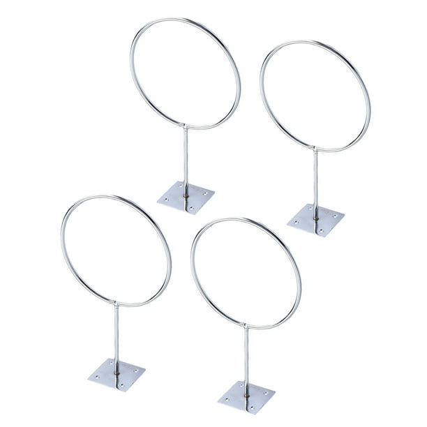 KAKOWELY Soporte de pared de hierro para exhibir balones deportivos, 4 unidades, para baloncesto, fútbol, voleibol, ejercicio, balón medicinal (plateado)