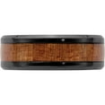 thumbnail image 2 of Zirconium Black Polished With Sapele Wood Inlay 8mm Band (Size 12.5) Made In China zcr105-12.5, 2 of 5