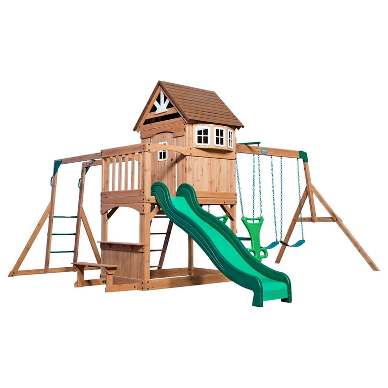 Backyard Discovery Montpelier All Cedar Swing Set Walmart