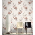 thumbnail image 2 of Floral Red, Beige Flowers Wallpaper Roll, 2 of 2