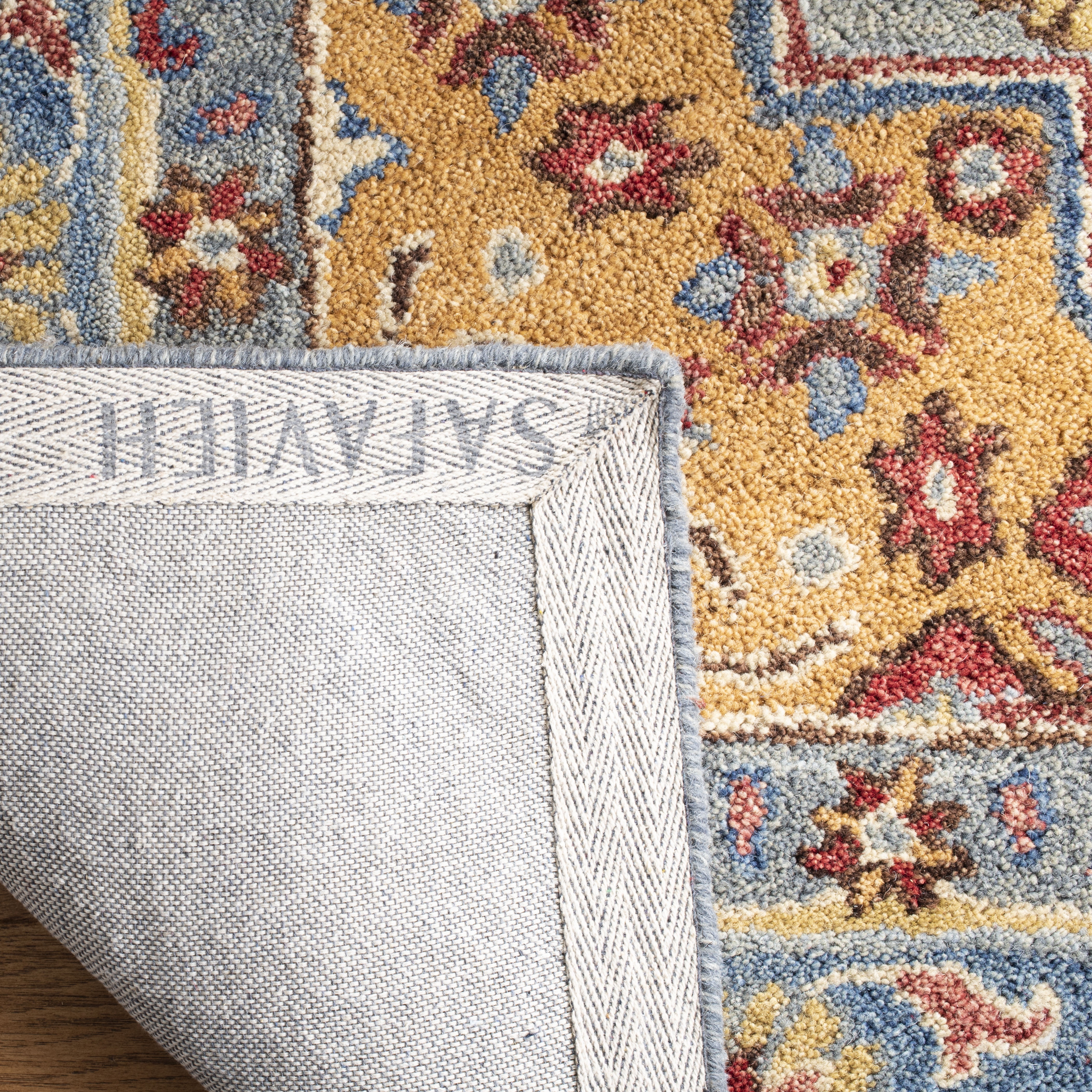 SAFAVIEH Antiquity Napier Oriental Area Rug, Blue/Gold, 6' x 6' Square