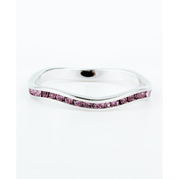 June Swarovski Crystal Birthstone Stackable ring in Sterling Silver