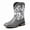 Gray, variant on Men's Western Cowboy Boots with Snake Print - Mid-Calf Rodeo Boots with Square Toe Low Heel Boots Non-Slip Casual