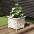 thumbnail image 1 of Pure Garden 50-116 Decorative Outdoor Garden Potted Planter Box, White, 1 of 5
