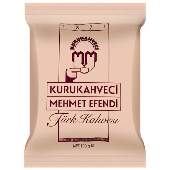 Kurukahveci Mehmet Efendi Turkish Coffee Grounds, 100% Arabica, 3.52oz | Finely Roasted Ground Coffee for Cezve, Rich Aroma, Medium, Vegan, Gluten Free, Authentic Turkish Coffee Tradition Since 1871