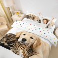 thumbnail image 3 of Homewish Kawaii Dog Cat Twin Duvet Cover,Pet Love Theme Twin Bedding,White,Polkadot Reversible,2-Piece,1 Duvet Cover and 1 Pillowcase, 3 of 6