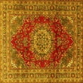 thumbnail image 1 of Ahgly Company Machine Washable Indoor Square Medallion Yellow Traditional Area Rugs, 8' Square, 1 of 4