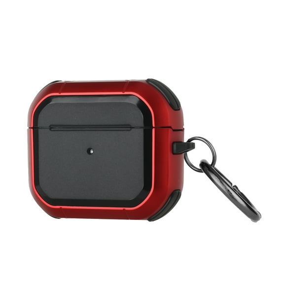 Case for Apple AirPods 2 & 1 Heavy Duty Hybrid 2 in 1 Shockproof Full Protective Hard PC   TPU Rubber Silicone Skin with Keychain Cover for Airpods 1/2 - Red