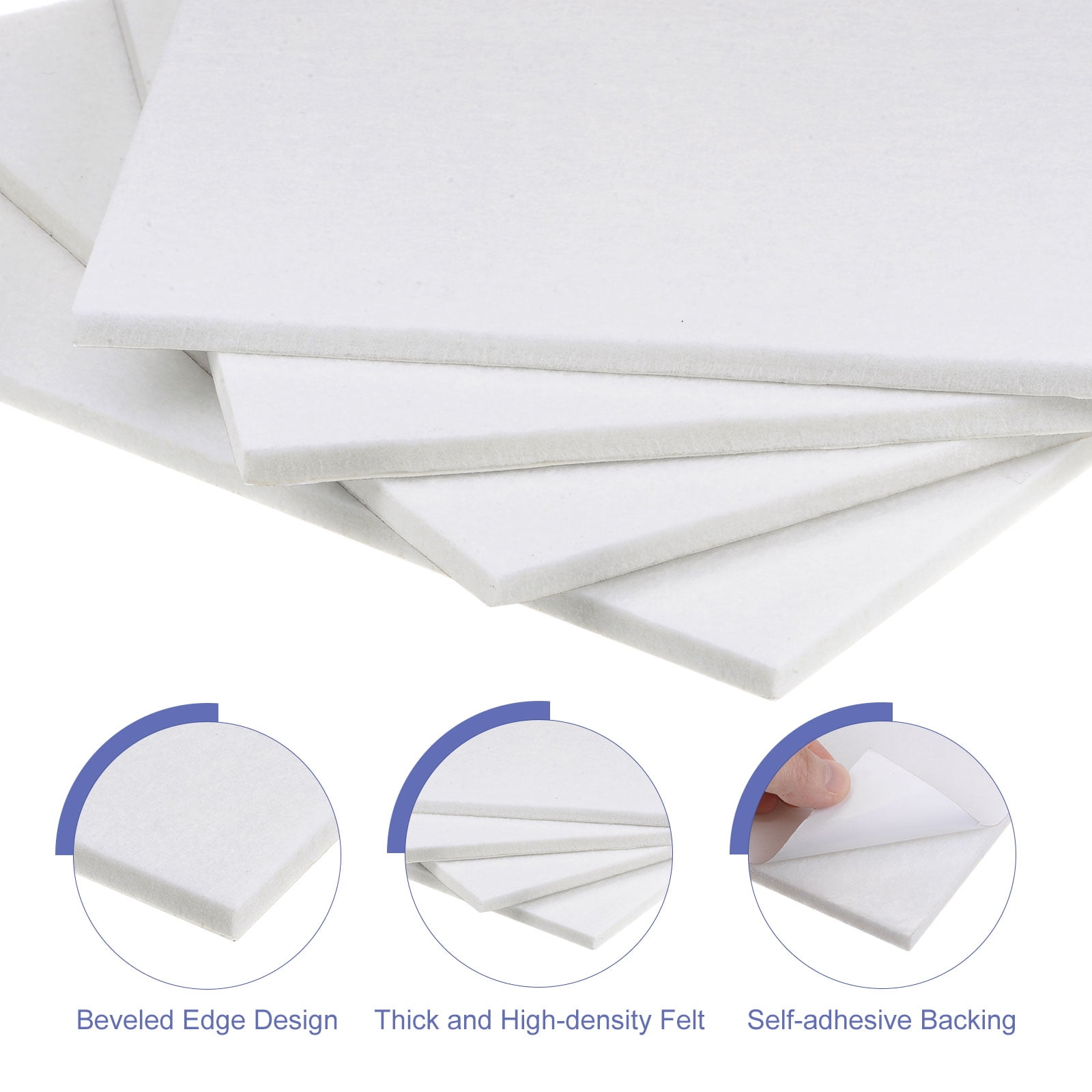 Felt Bulletin Board 12"x12" 6Packs Self Adhesive Tile with Pins, White