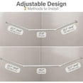 thumbnail image 2 of Diamond Shaped Corner Shower Curtain Rod, [Both Sides: 22"-34.8", Middle: 28"-43.7"] Adjustable Heavy Duty Angled Shower Curtain Pole for Bathroom with 12 Hooks & Ceiling Support, 2 of 8
