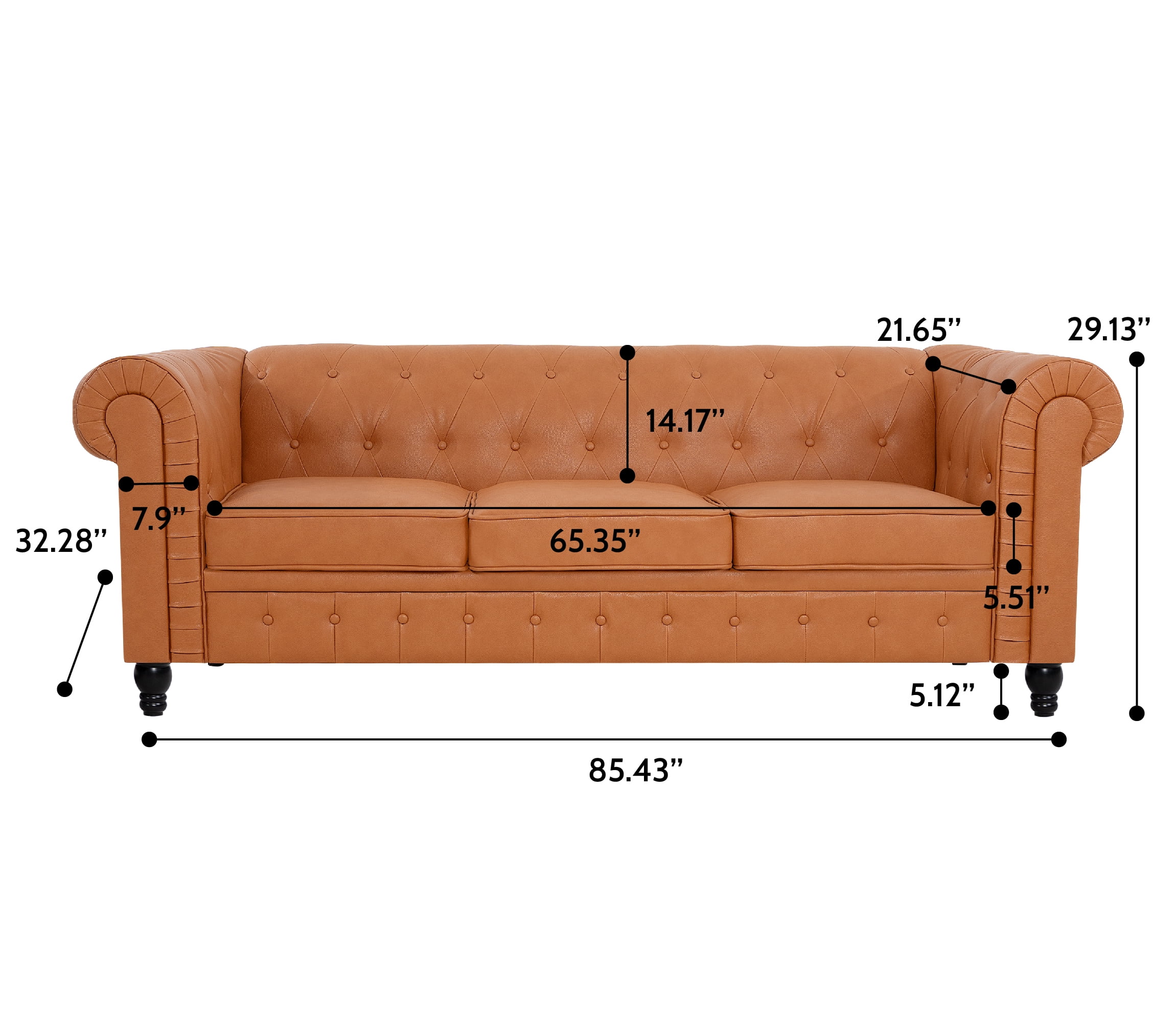 3 Seater Chesterfield Sofa Dimensions | Baci Living Room