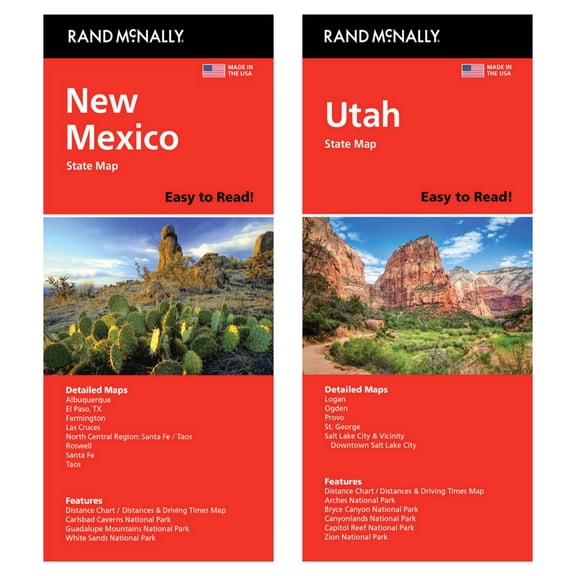Rand McNally State Maps: New Mexico and Utah (2 Maps)