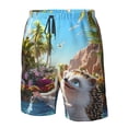 thumbnail image 4 of Balery Playful Hedgehog Forest Pond Traje de Baño Estilo Hawaiano para Hombre, Shorts de Secado Rápido con Bolsillos-3X-Large, 4 of 6