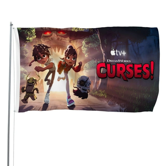 ¡Maldiciones! Bandera impresa con temática, regalo perfecto para fanáticos, amigos y familiares, y adecuada para actividades al aire libre e interiores, decoraciones de fiesta. 120*180CM
