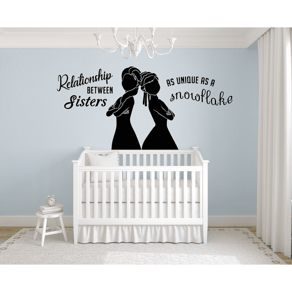 Anna and Elsa Frozen Wall Decals For Kids Rooms Let It Go Decor Girls Children Creative Animated Vinyl Decal Removable Stickers for Bedrooms Artwork Child Favorite Decoration Size (27x30 inch)