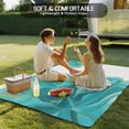 thumbnail image 4 of Turquoise Outdoor Rug 4x6 Ft - Reversible Patio Rug Outdoor Camping Rugs, Modern Gold Solid Tie Dye Watercolor Floral Washable Indoor Outdoor Area Rugs, Non-Slip Outdoor Carpet Runner for Deck/Porch, 4 of 8