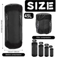 thumbnail image 3 of Compression Stuff Sack for Sleeping Bag,45L Lightweight Waterproof Compact Compression Nylon Stuff Sack StorageBag,Travel Compression Bag, Black), 3 of 5