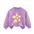 thumbnail image 3 of Amidoa Girls Pullover Sweatshirts Fashion Kids Long Sleeve Tops Cute Casual Fall Winter Clothes Purple Size 6 Years, 3 of 4