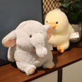 thumbnail image 5 of Almohada de felpa suave con forma de conejo, con forma de elefante gris muñeco de peluche, dinosaurio verde, pollo amarillo, blanco, regalo para niñas, 5 of 5