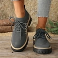 thumbnail image 2 of Rokment Womens Mesh Slip on Socks Oxfords Breathable Fashionable Platform Chunky Lug Sole Mid Heel High Top Fashion Sneakers Walking Dress Shoes B Size 6.5, 2 of 9