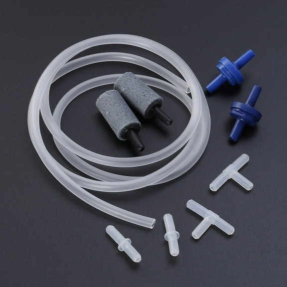 SEWCHICS 2-Pack Aquarium Air Pump Accessories Clear Flexible Airline Tubing with Valves for Fresh and Tanks