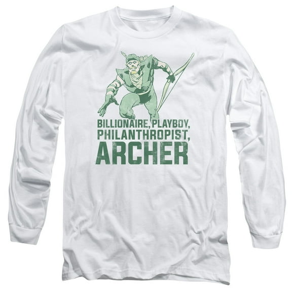 DC Comics Archer-Long Sleeve Adult 18/1 White