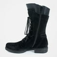 thumbnail image 5 of jsaierl Women's Snow Boots Suede Mid Calf Boots Round Toe Lace-up Plush Thick Knight Boots, 5 of 6