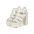 thumbnail image 5 of Women's Strappy Caged Chunky Lugged Platform Heel Sandal 19771, 5 of 6