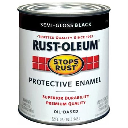 Rustoleum 1 Quart Semi Gloss Black Protective Enamel Oil Base Paint