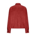 thumbnail image 2 of Women's Faux Suede Button Down Cropped Jacket Fall Lapel Collar Long Sleeve Fashion Casual Coats, Size S-XXL, 2 of 6