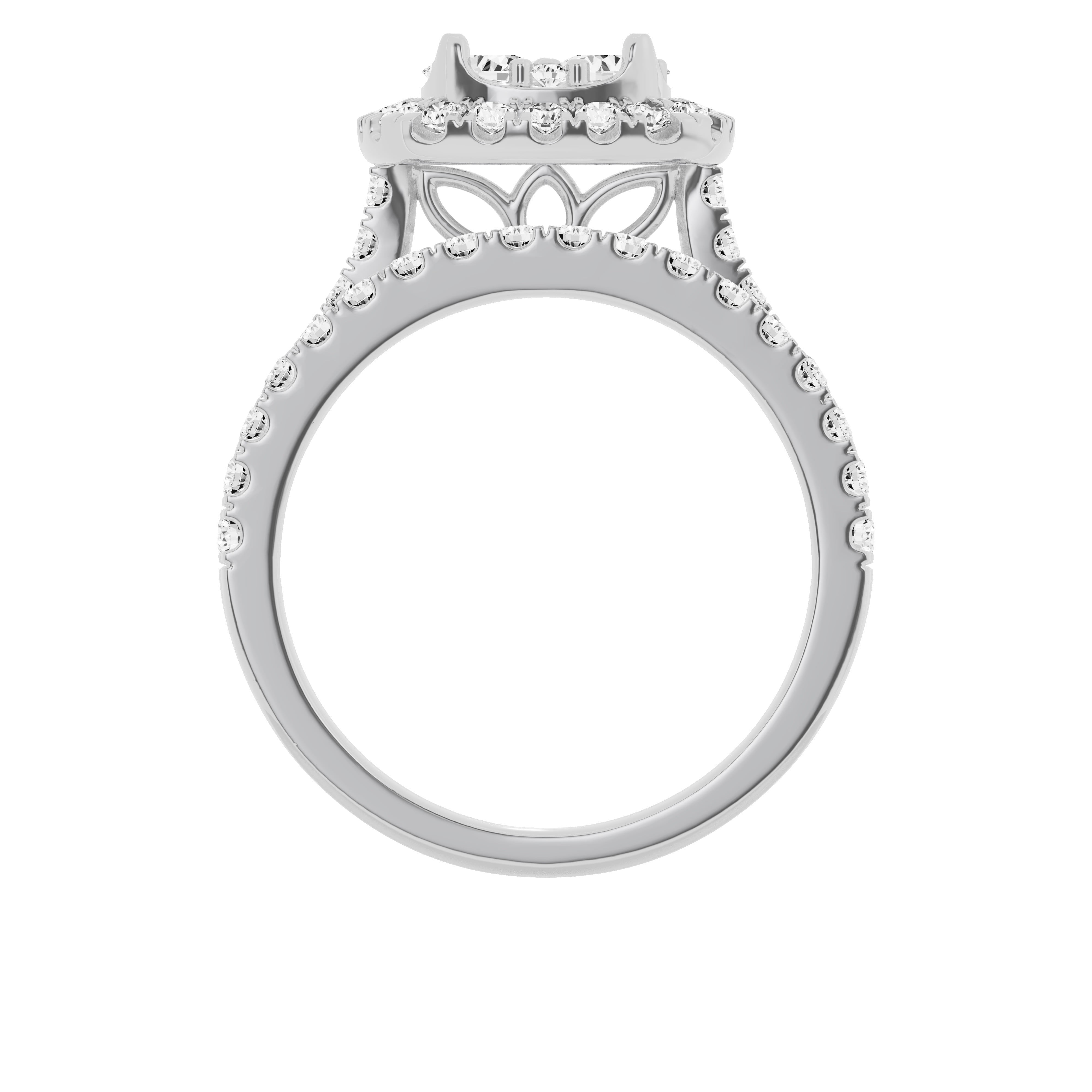 Unique Moments Lab Grown 1.50 Ctw Diamond Cushion Bridal Set, Engagement Ring for Women 10K White Gold