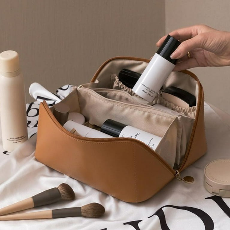 Large Capacity PU Leather Cosmetic Storage Bag Women Makeup