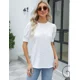 thumbnail image 3 of Blusa Manga Corta Abullonada Para Mujer Camiseta Ajustada, 3 of 5