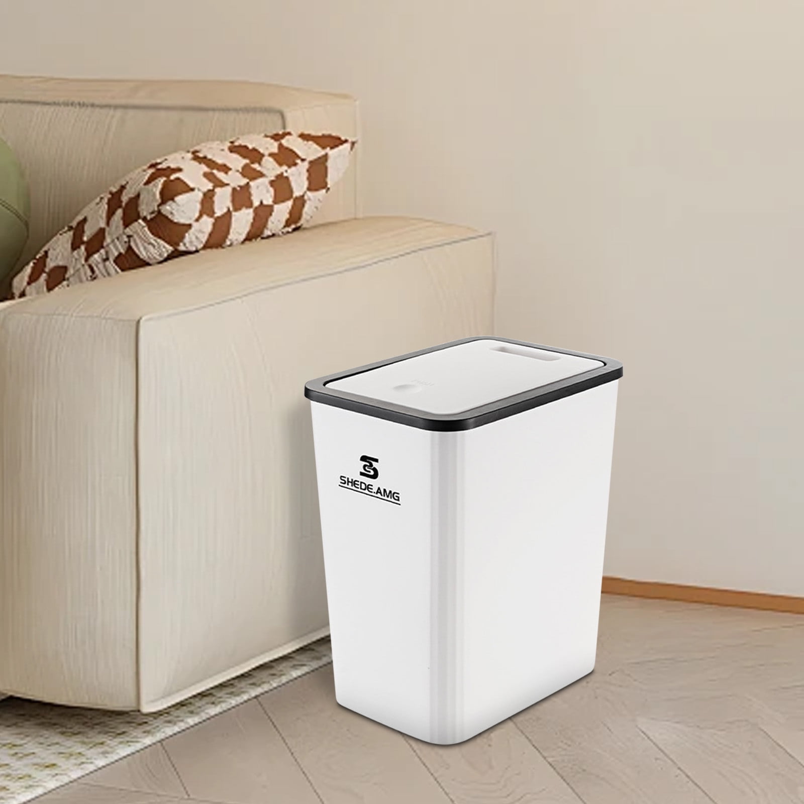 Trash Can Bedroom Trash Can For Bathroom Trash Can With Lid Garbage Can With Press Lid Plastic Wastebasket With Popup Lid For Toilet Office Bedroom Trashcan