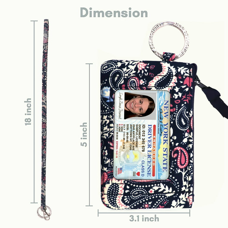 MNF Collections Lanyard with Wallet - Zip ID Case with Lanyard - Lanyard  Wallet with id Holder, ID Case Wallet for Cash, Cards, Coin, Card Holder