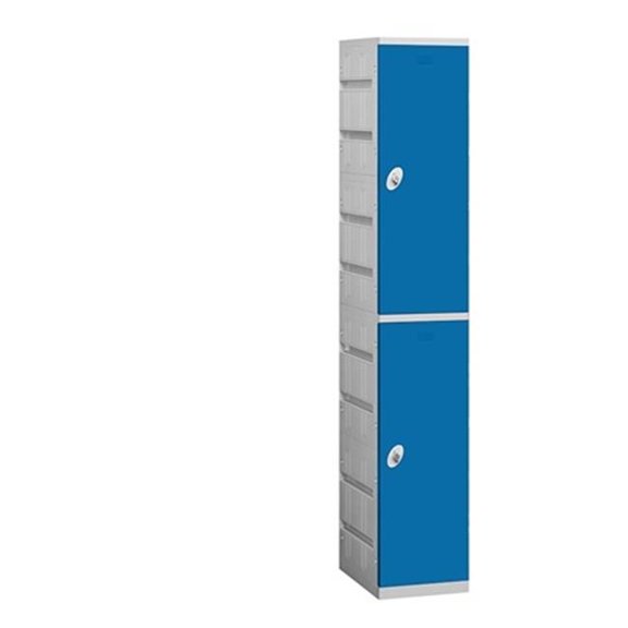 Salsbury 92168BL-U Unassembled Double Tier 1 Wide Locker Color Blue
