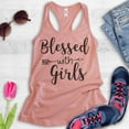 thumbnail image 2 of Blessed With Girls Tank Top, Ladies Racerback Tank Top, Girl Mom Tank, Mom Tank, Desert Pink, Small, 2 of 3