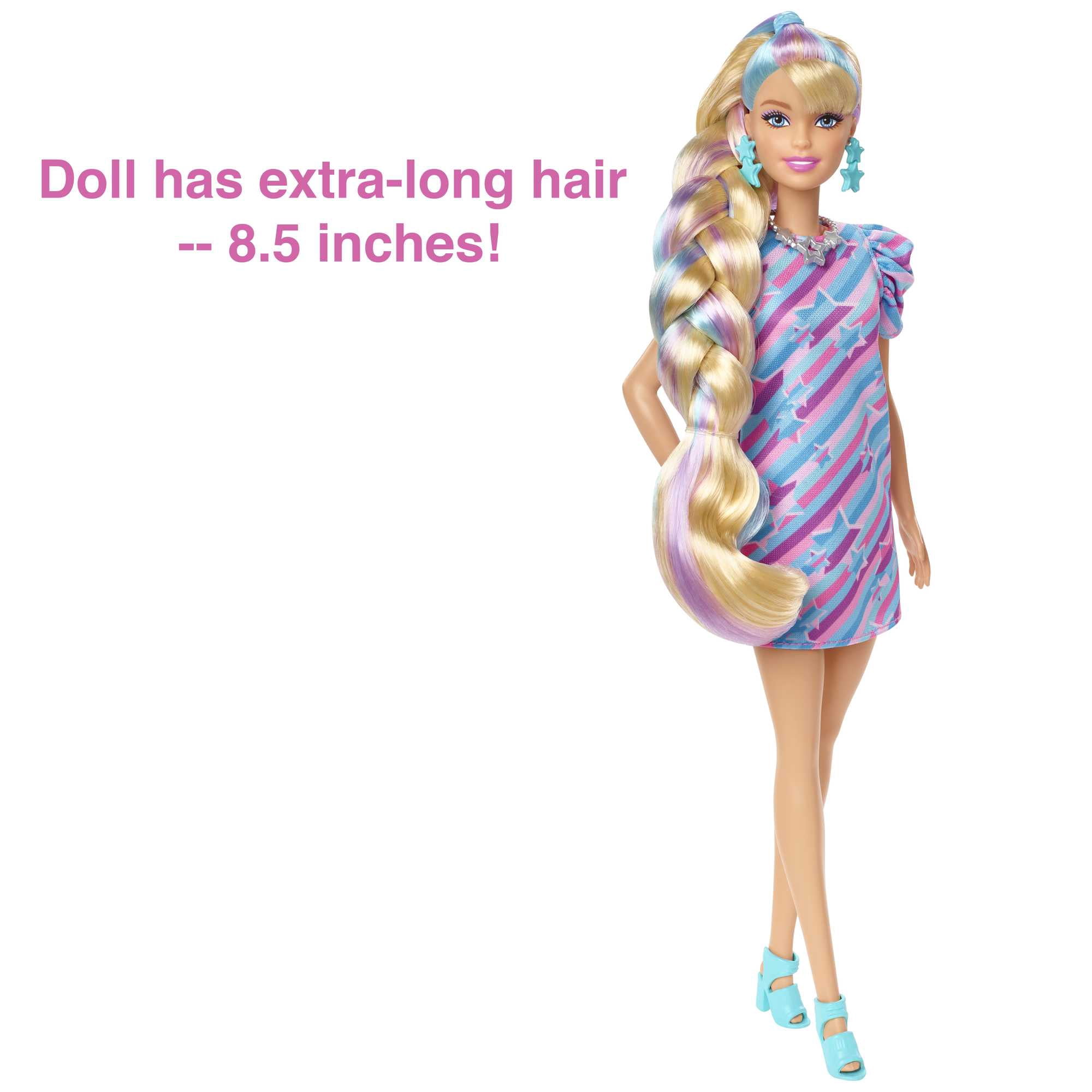 Barbie Totally Hair Fashion Doll with Star Theme, Extra-Long Hair & 15 Styling Accessories (Assembled Product Height: 12 in)