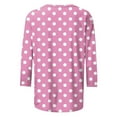 thumbnail image 4 of LADIGASU Women's Casual Print Round Neck 3/4 Sleeve T-shirt Blouse, 4 of 5
