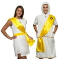 thumbnail image 2 of Zeus One Piece - Plush Adult Greek Toga Costume Jumpsuit by FUNZIEZ!(White, Small), 2 of 7