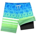 thumbnail image 4 of Boys Swim Trunks with Compression Liner Elastic Waist Comfortable Casual Board Shorts Summer Swimming Clothing Green Size 7-8 Years, 4 of 4
