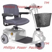 CTM - HS-320 - Mid-Range Travel Scooter - 3-Wheel - Silver - PHILLIPS POWER PACKAGE TM - $500 VALUE